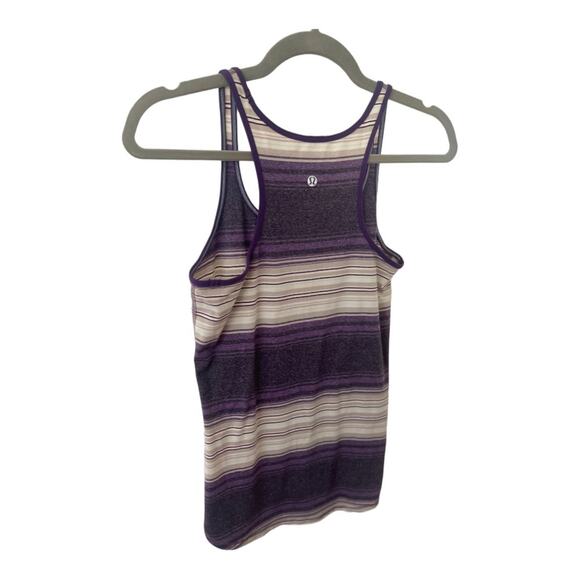 Lululemon Refresh Racer Tank Top Osaka Stripe Heathered Black Going Grape Size 6 - Picture 7 of 10